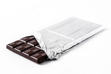  Chocolate bar isolated on white background