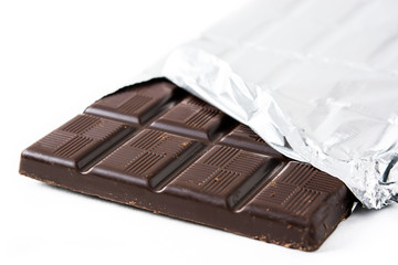  Chocolate bar isolated on white background