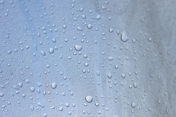 Water droplets on transparent material.
