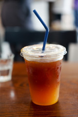 Black coffee mixed with orange juice