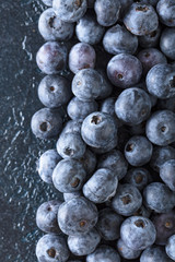  Ripe and juicy fresh picked blueberries closeup.
