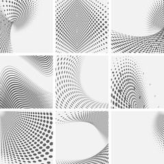Set of dotted abstract forms. Vector illustration.
