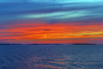 Sunset on Vygozero lake, Russia