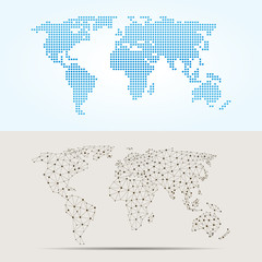 Maps globe Earth contour outline silhouette world mapping cartography texture vector illustration