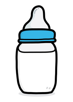 baby milk bottle / cartoon vector and illustration, hand drawn style, isolated on white background.