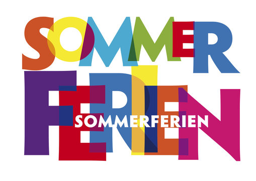 Banner bunter Schriftzug Sommerferien