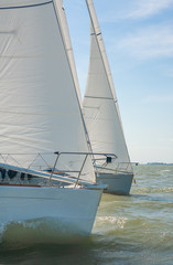 Fototapeta premium Two Sailing Boat Yachts at sea