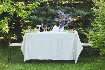 Summer breakfast in the garden