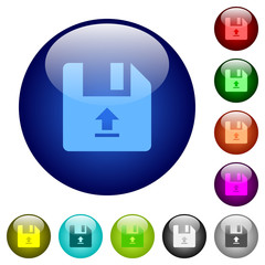 Upload file color glass buttons