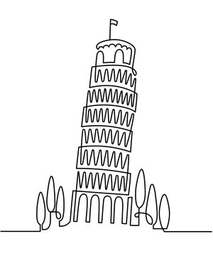 Pizza Tower. Building landmark icon vector 4968793 Vector Art at