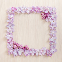 frame of lilac flowers