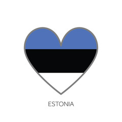 Estonia flag romance love heart shaped vector icon
