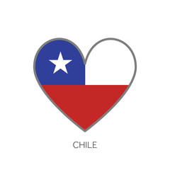Chile flag romance love heart shaped vector icon