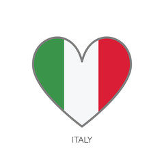 Italy flag romance love heart shaped vector icon