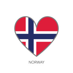 Norway flag romance love heart shaped vector icon