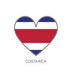 Costa Rica flag romance love heart shaped vector icon