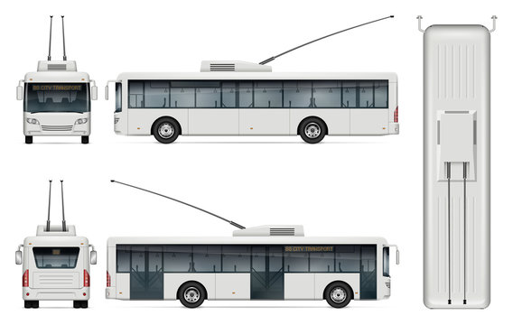Trolleybus vector template