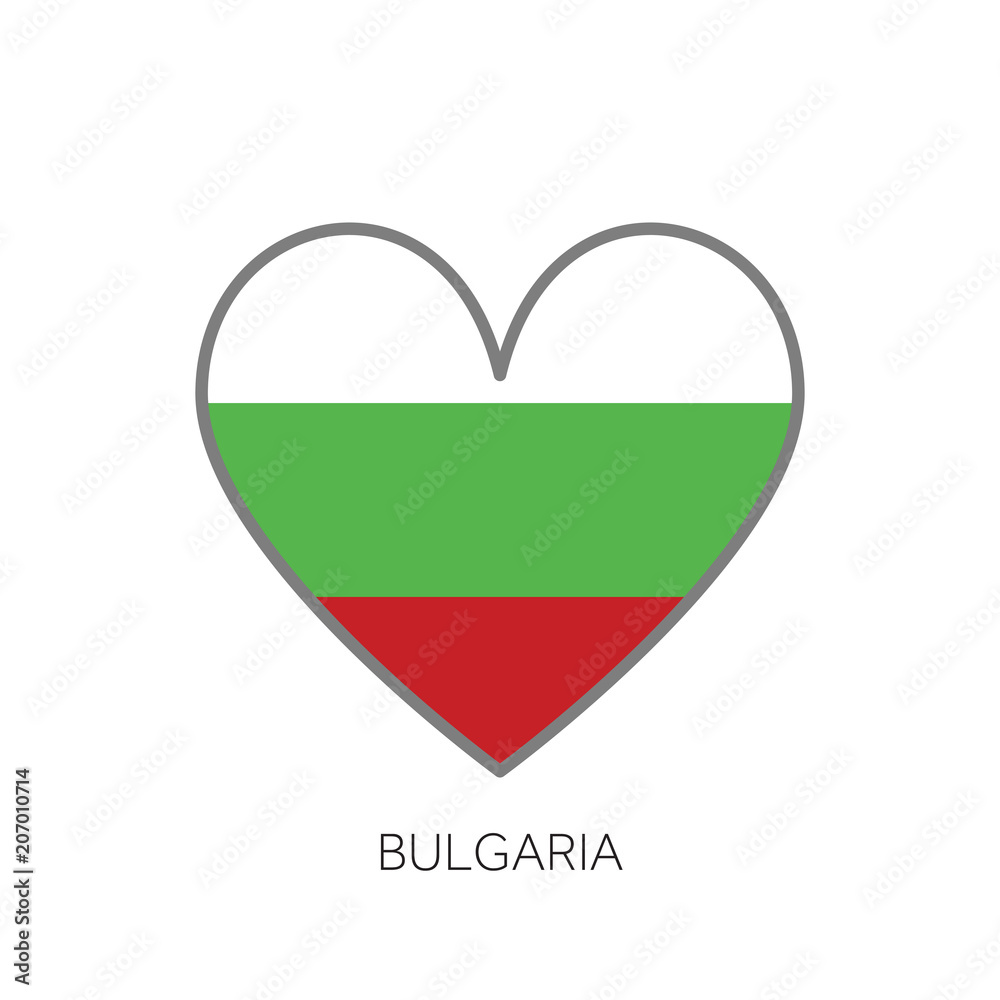 Wall mural bulgaria flag romance love heart shaped vector icon