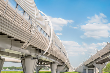 Naklejka premium Cityscape with modern high speed highway exterior