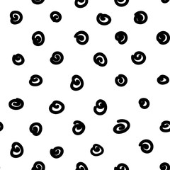 black knots on white background, abstract seamless pattern