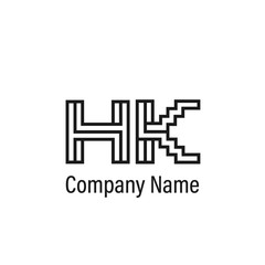 Initial Letter HK Logo Template Vector Design