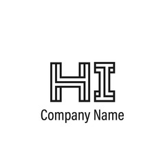 Initial Letter HI Logo Template Vector Design