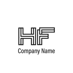 Initial Letter HF Logo Template Vector Design