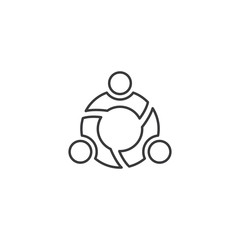 line teamwork, family icon on white background