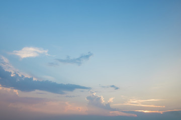 Fototapeta na wymiar Blue sky and white cloud in evening