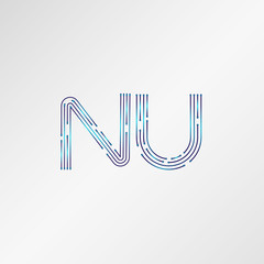 Initial Letter NU Logo Template Vector Design