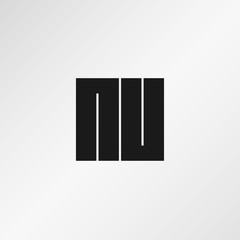 Initial Letter NU Logo Template Vector Design