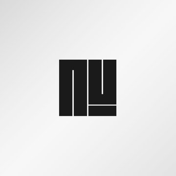 Initial Letter NU Logo Template Vector Design