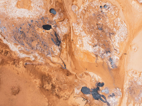 View of small erupting volcanoes