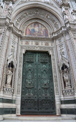 Florence Italy huge with decorations in the facade of the Cathed