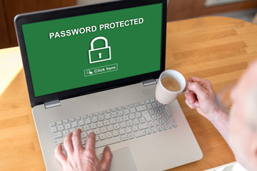 Password protected concept on a laptop