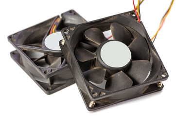 Old dirty cooler on white background isolation