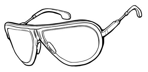 Glasses. Contour. Coloring Picture.