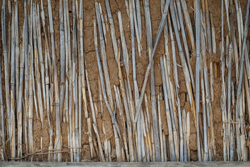 clay wall made of reed