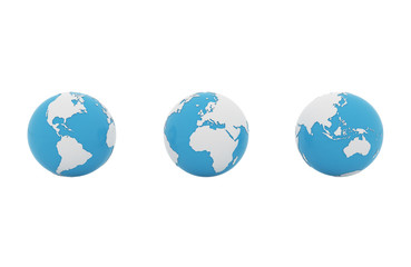 Set of 3d earth globe isolated on white background © Jezper