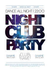 Obraz premium Disco night club poster on open space background