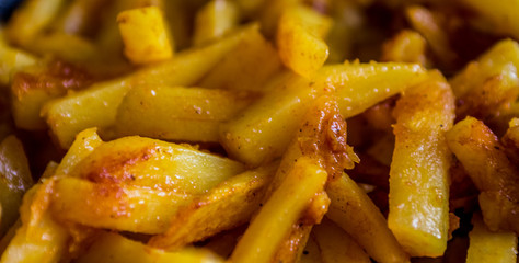 Golden roasted potatoes delicious dinner