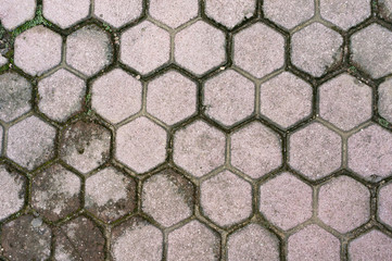 Hexagonal gray tiles background