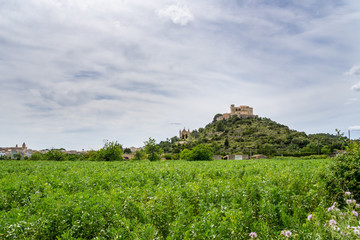 Fototapeta na wymiar Mallorca, Ancient castle San Salvador on a hill of City Arta