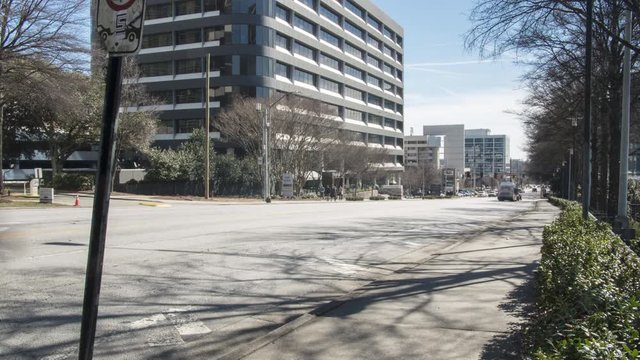Busy street in BuckHead Street Atlanta 