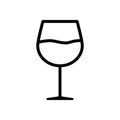 Wine glass. Linear, thin outline