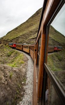 Train coming around a curve