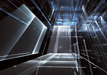 Fractal art - computer 3D image, technological background