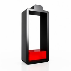 3d red battery, low charge level