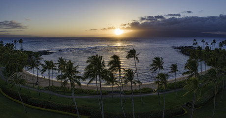 Kapalua Bay at sunset. Kapalua bay is on the Hawaiian island of Maui.