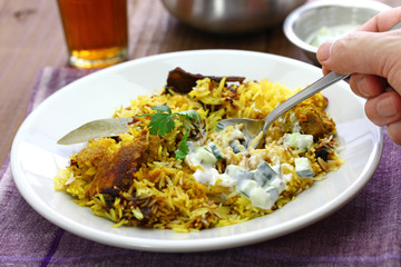 hyderabadi chicken biryani, indian cuisine